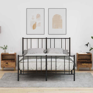 Comodino con cassetto 2 pcs Legno vecchio 40 x 35 x 47,5 cm 884068