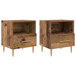 Comodino con cassetto 2 pcs Legno vecchio 40 x 35 x 47,5 cm 884068