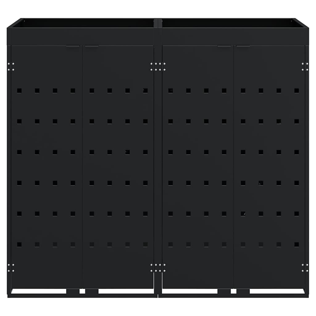 Contenitore per Rifiuti per 2 Bidoni Nero 136 x 77,5 x 121,5 cm 3394738