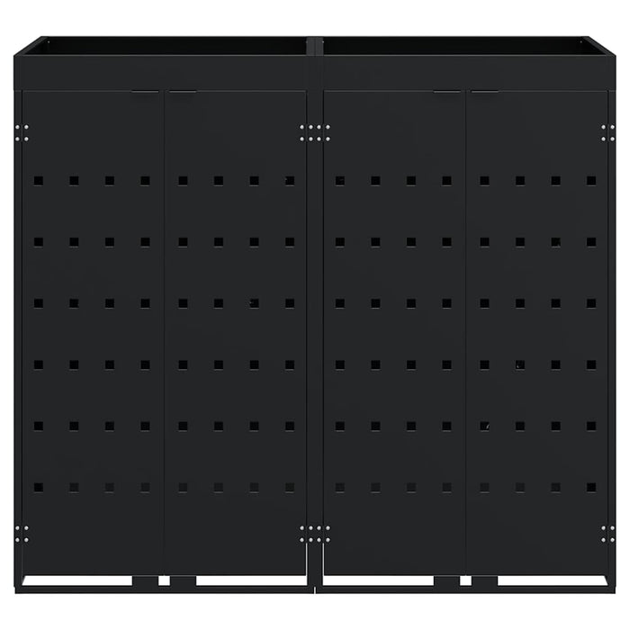 Contenitore per Rifiuti per 2 Bidoni Nero 136 x 77,5 x 121,5 cm 3394738