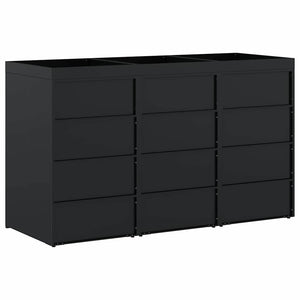 Contenitore per Rifiuti per 3 Bidoni Nero 204 x 77,5 x 121,5 cm 3394739