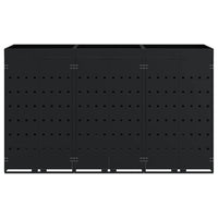 Contenitore per Rifiuti per 3 Bidoni Nero 204 x 77,5 x 121,5 cm 3394739