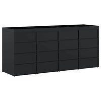 Contenitore per Rifiuti per 4 Bidoni Nero 272 x 77,5 x 121,5 cm 3394740