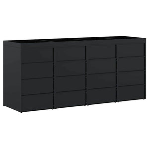 Contenitore per Rifiuti per 4 Bidoni Nero 272 x 77,5 x 121,5 cm 3394740