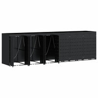 Contenitore per Rifiuti per 6 Bidoni Nero 408 x 77,5 x 121,5 cm 3394742