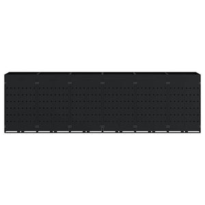 Contenitore per Rifiuti per 6 Bidoni Nero 408 x 77,5 x 121,5 cm 3394742