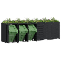 Contenitore per Rifiuti per 6 Bidoni Nero 408 x 77,5 x 121,5 cm 3394742