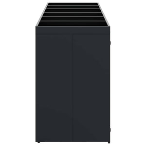 Contenitore per Rifiuti per 6 Bidoni Nero 408 x 77,5 x 121,5 cm 3394742