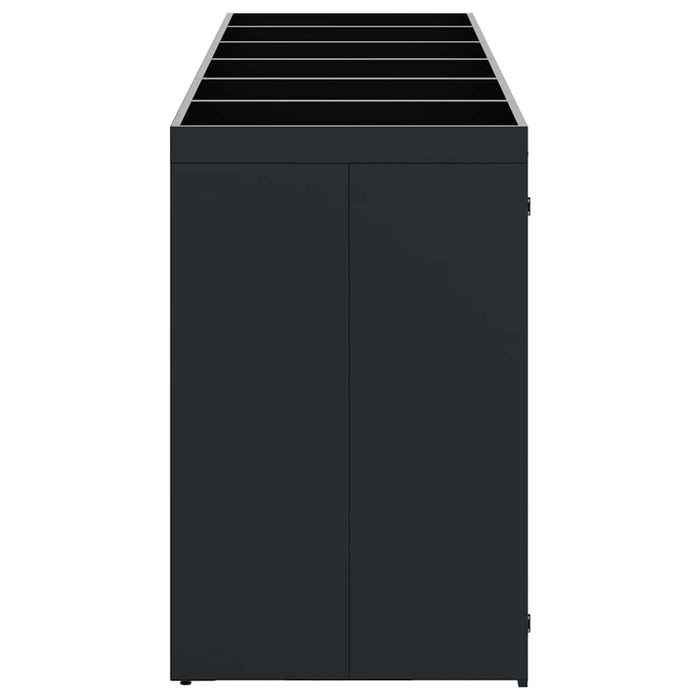 Contenitore per Rifiuti per 6 Bidoni Nero 408 x 77,5 x 121,5 cm 3394742