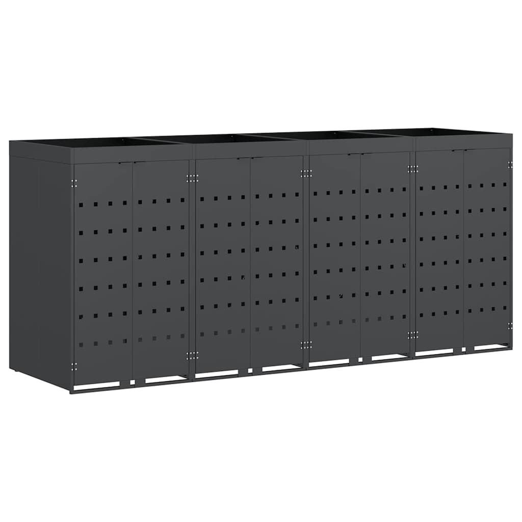 Contenitore per Rifiuti per 4 Bidoni Antracite 3394745