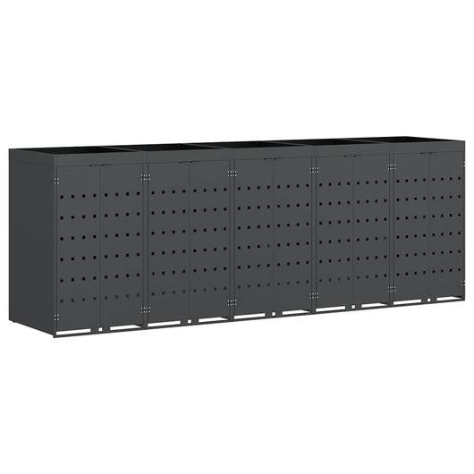 Contenitore per Rifiuti per 5 Bidoni Antracite 3394746