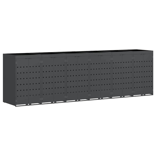 Contenitore per Rifiuti per 6 Bidoni Antracite 3394747