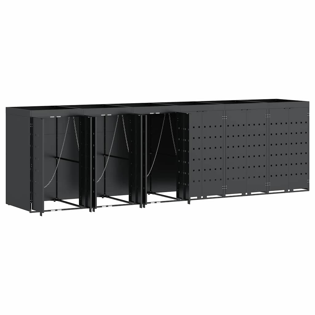 Contenitore per Rifiuti per 6 Bidoni Antracite 3394747