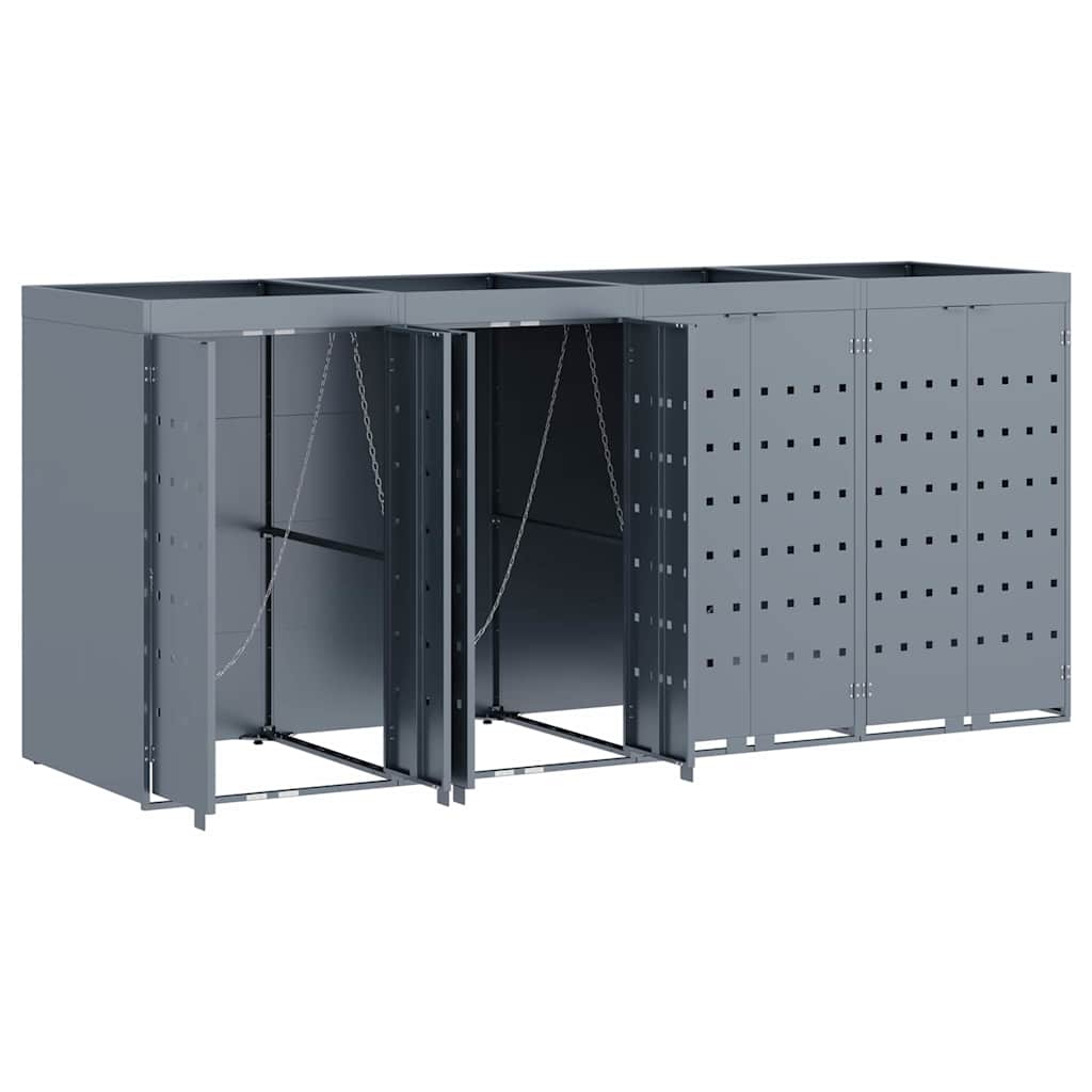 Contenitore per Rifiuti per 4 Bidoni Grigio chiaro 3394750