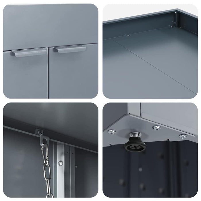 Contenitore per Rifiuti per 5 Bidoni Grigio chiaro 3394751