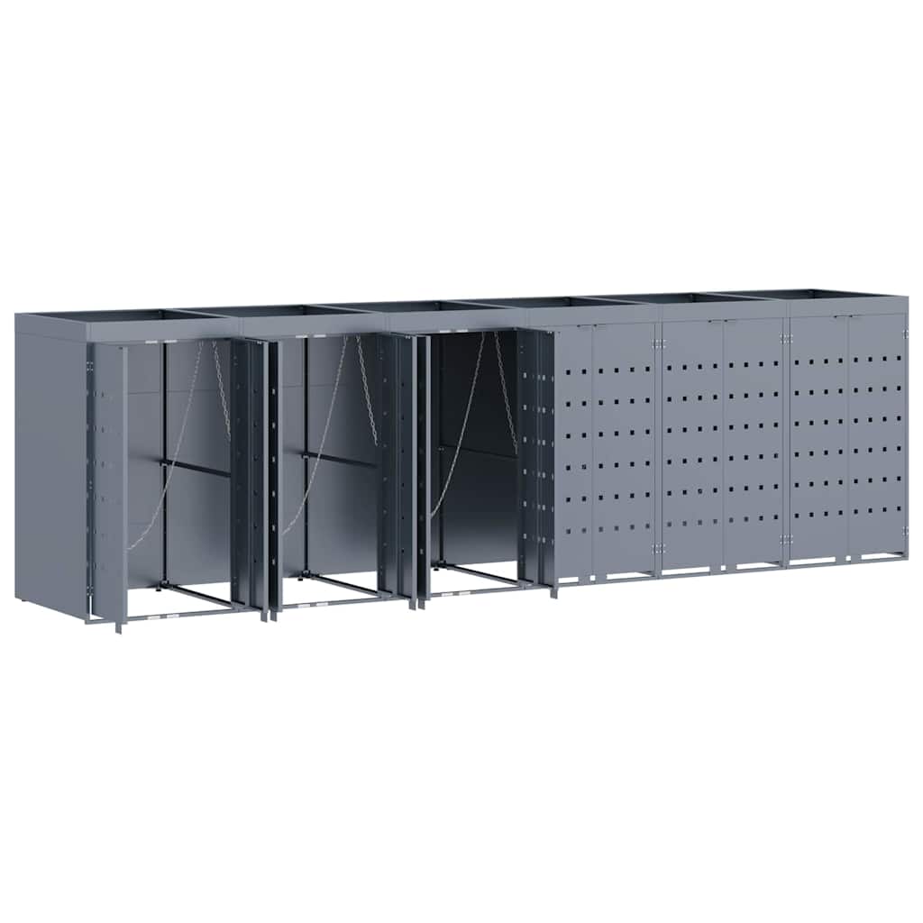 Contenitore per Rifiuti per 6 Bidoni Grigio chiaro 3394752