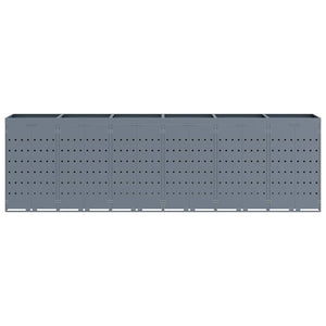 Contenitore per Rifiuti per 6 Bidoni Grigio chiaro 3394752