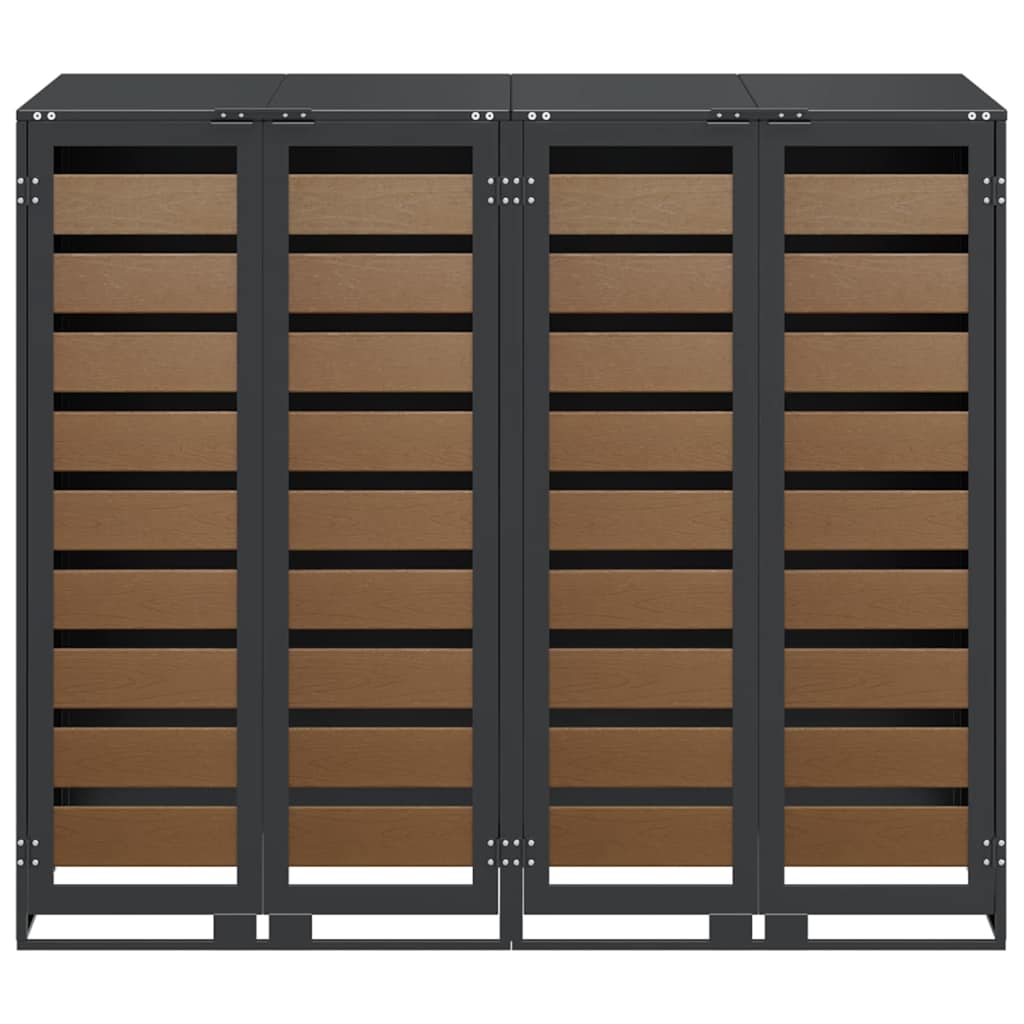 Contenitore per Rifiuti per 3 Bidoni Antracite 3394768