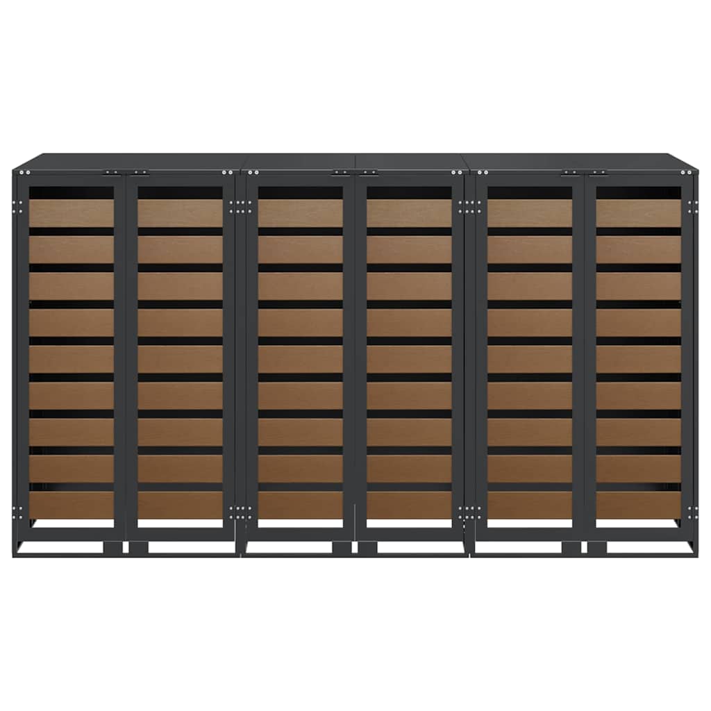 Contenitore per Rifiuti per 3 Bidoni Antracite 3394769