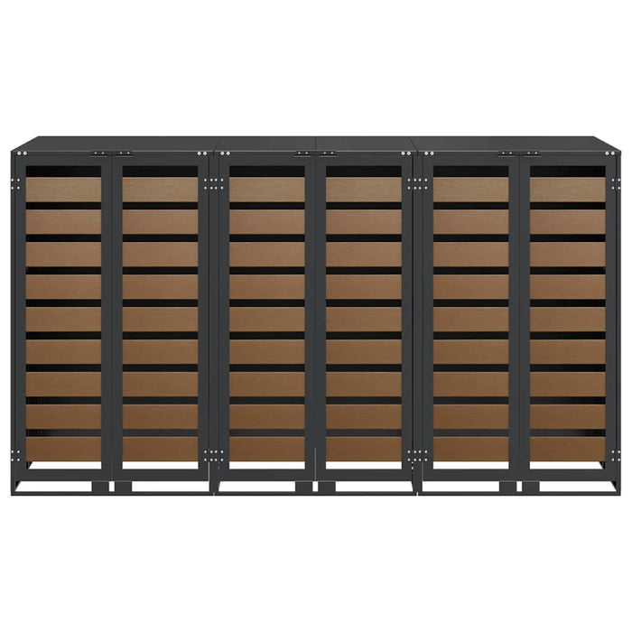 Contenitore per Rifiuti per 3 Bidoni Antracite 3394769