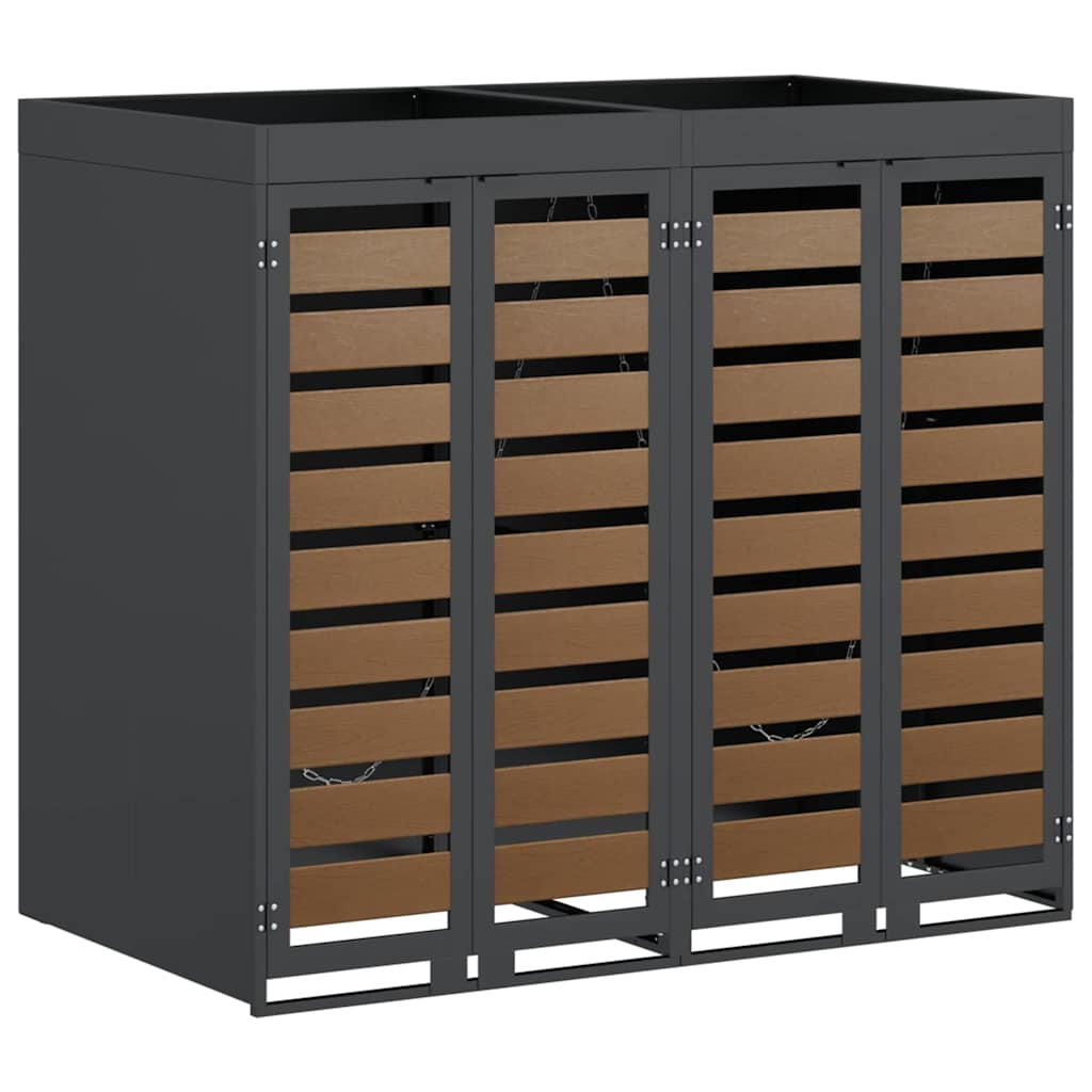 Contenitore per Rifiuti per 3 Bidoni Antracite 3394773