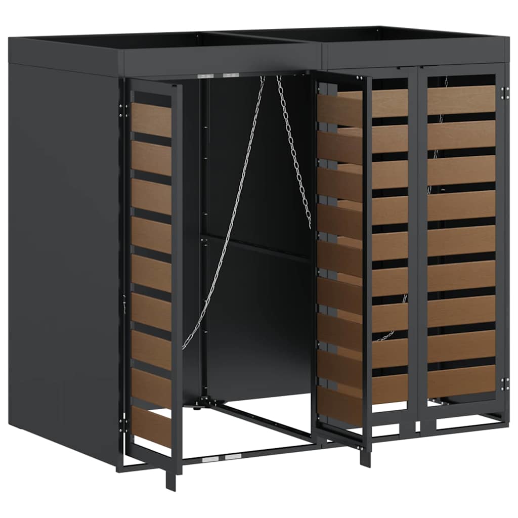 Contenitore per Rifiuti per 3 Bidoni Antracite 3394773