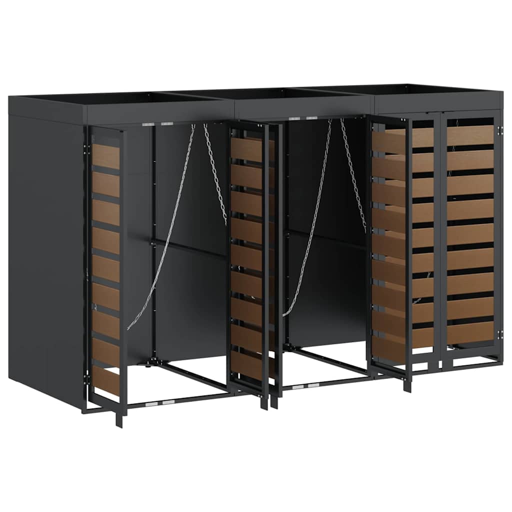 Contenitore per Rifiuti per 3 Bidoni Antracite 3394774