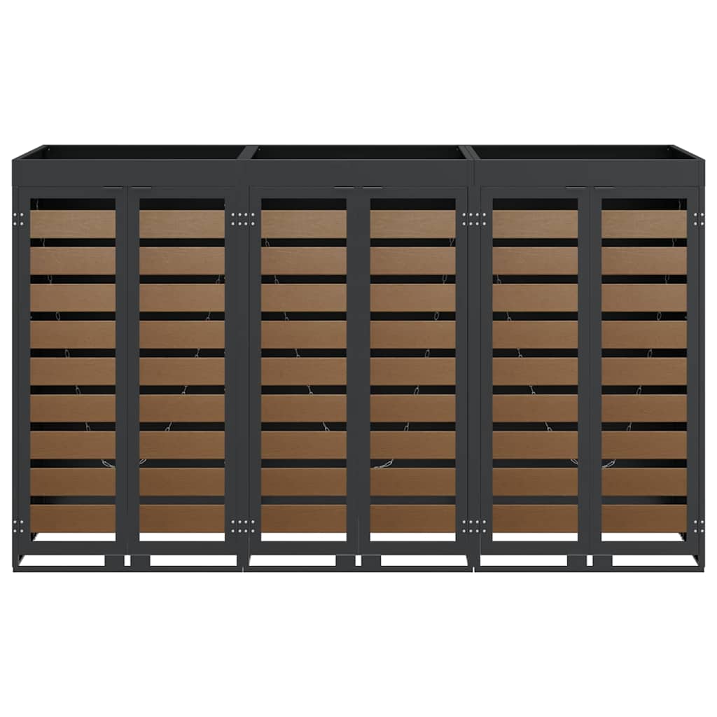 Contenitore per Rifiuti per 3 Bidoni Antracite 3394774