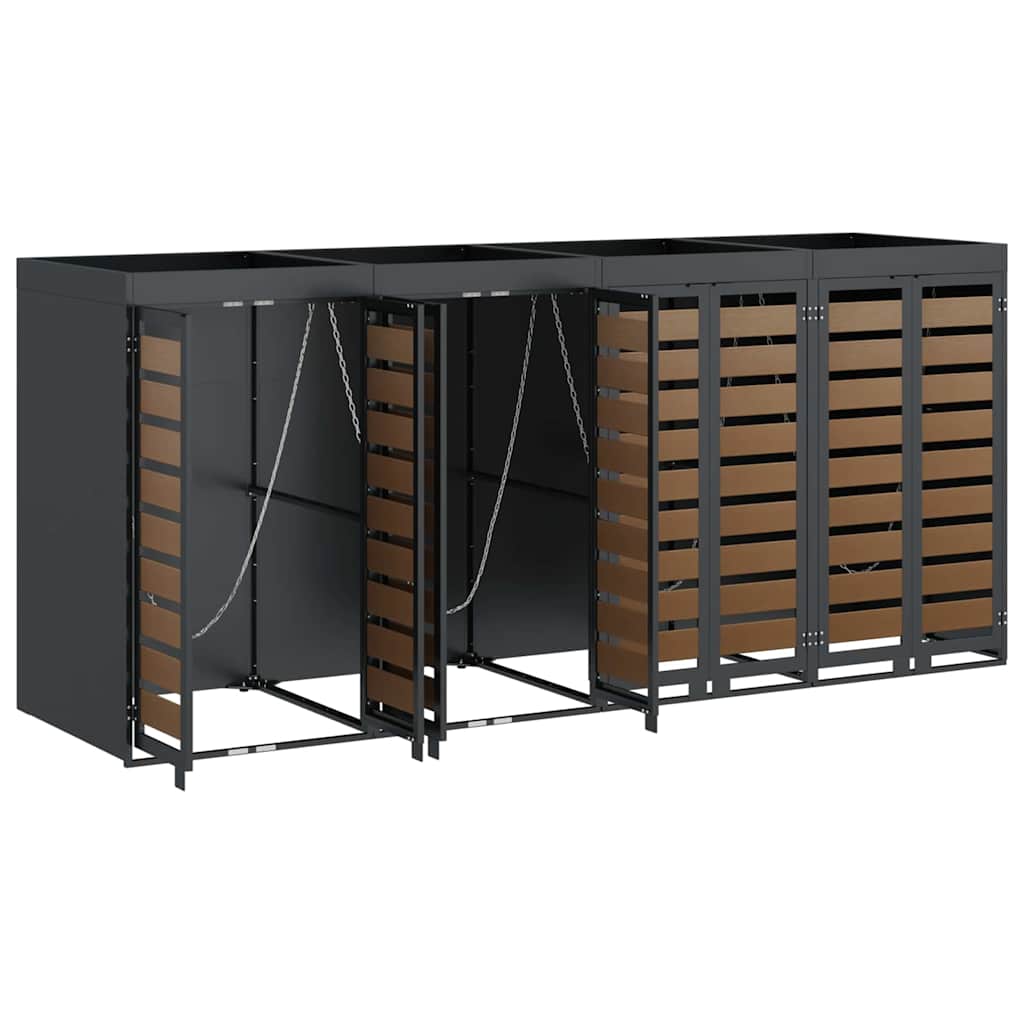 Contenitore per Rifiuti per 3 Bidoni Antracite 3394775