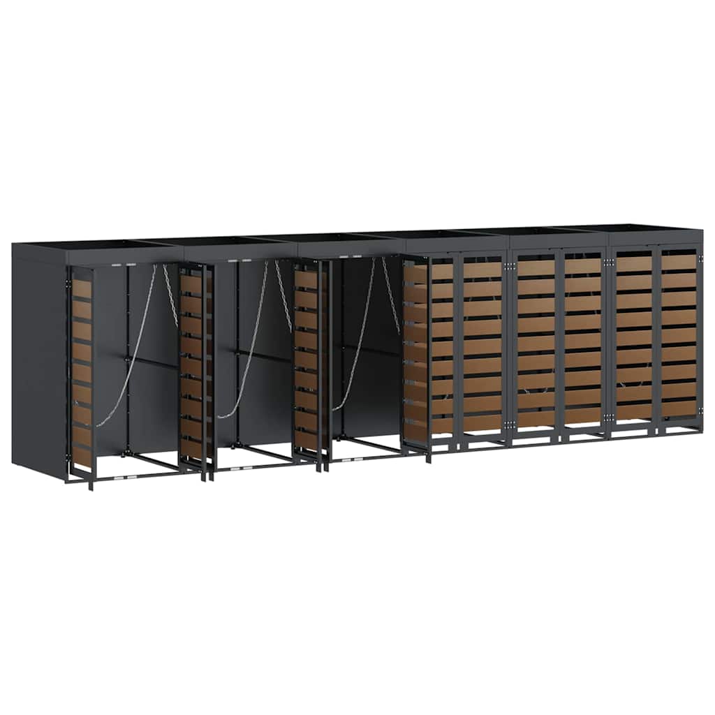 Contenitore per Rifiuti per 3 Bidoni Antracite 3394777