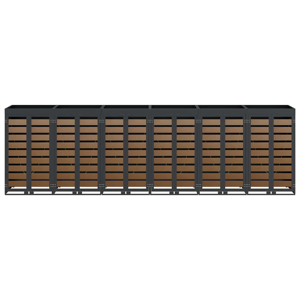 Contenitore per Rifiuti per 3 Bidoni Antracite 3394777