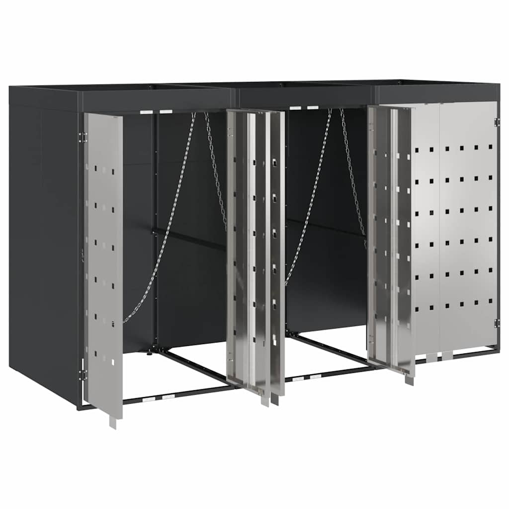 Contenitore per Rifiuti per 3 Bidoni Antracite 3394784