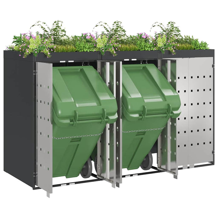 Contenitore per Rifiuti per 3 Bidoni Antracite 3394784