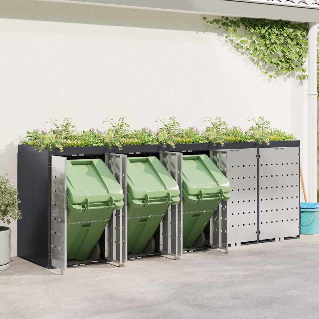 Contenitore per Rifiuti per 3 Bidoni Antracite 3394786