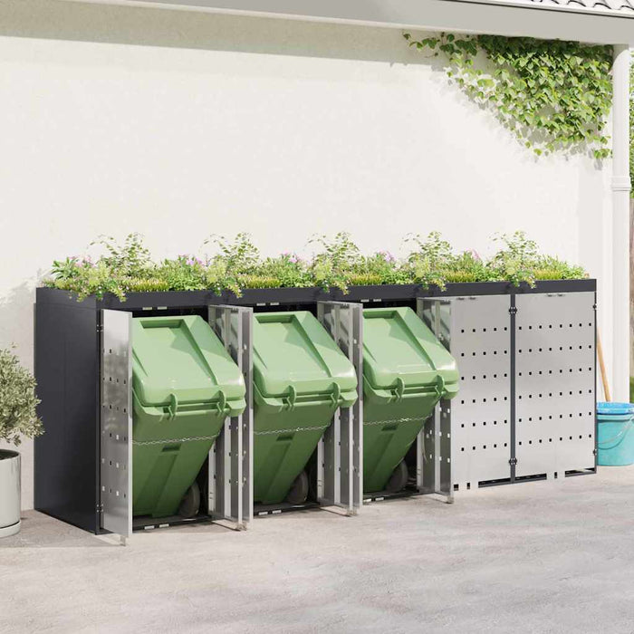 Contenitore per Rifiuti per 3 Bidoni Antracite 3394786