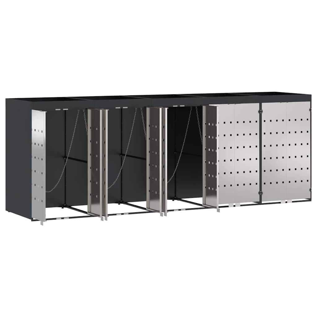 Contenitore per Rifiuti per 3 Bidoni Antracite 3394786