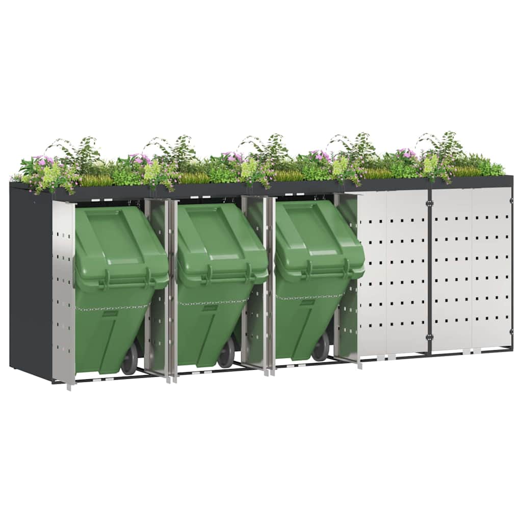 Contenitore per Rifiuti per 3 Bidoni Antracite 3394786