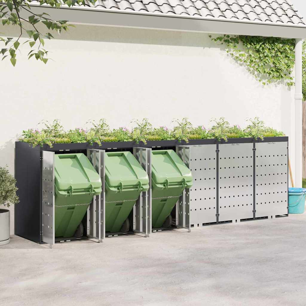 Contenitore per Rifiuti per 3 Bidoni Antracite 3394787