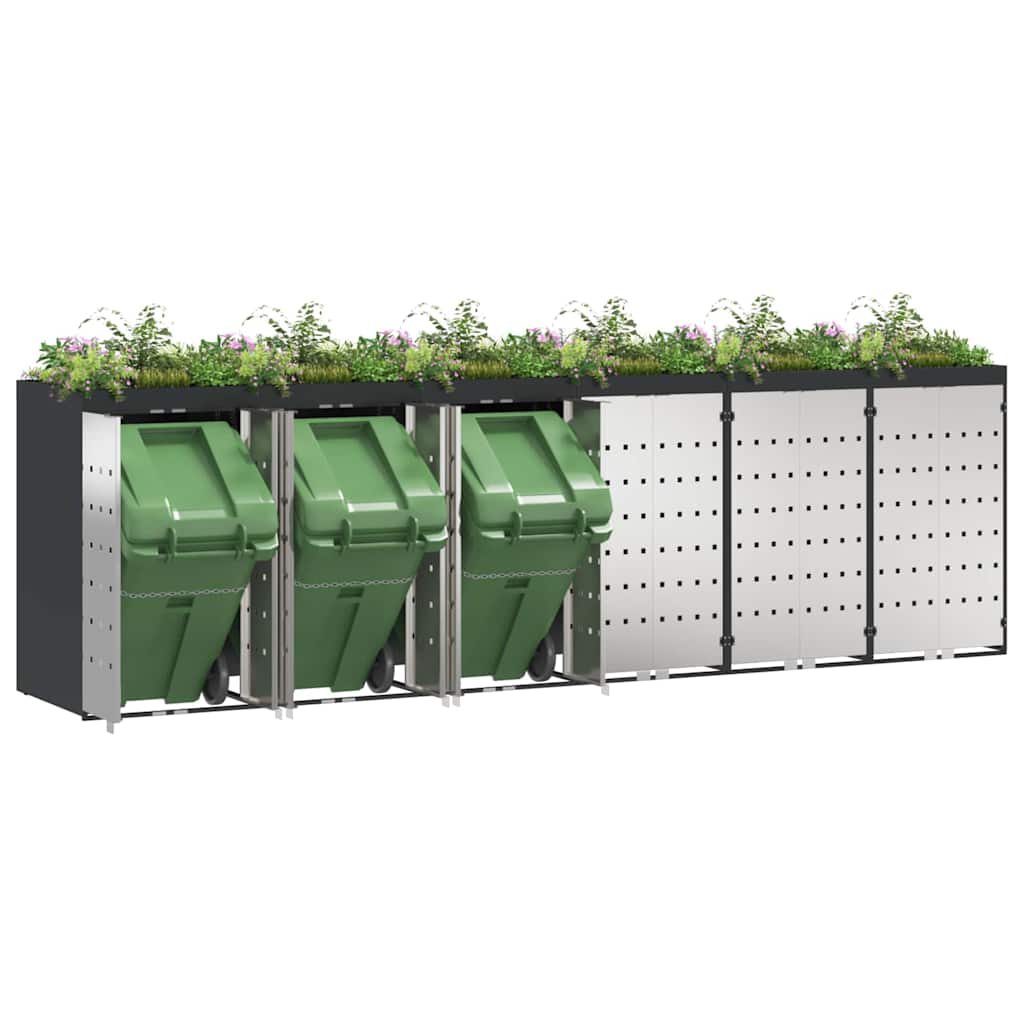 Contenitore per Rifiuti per 3 Bidoni Antracite 3394787