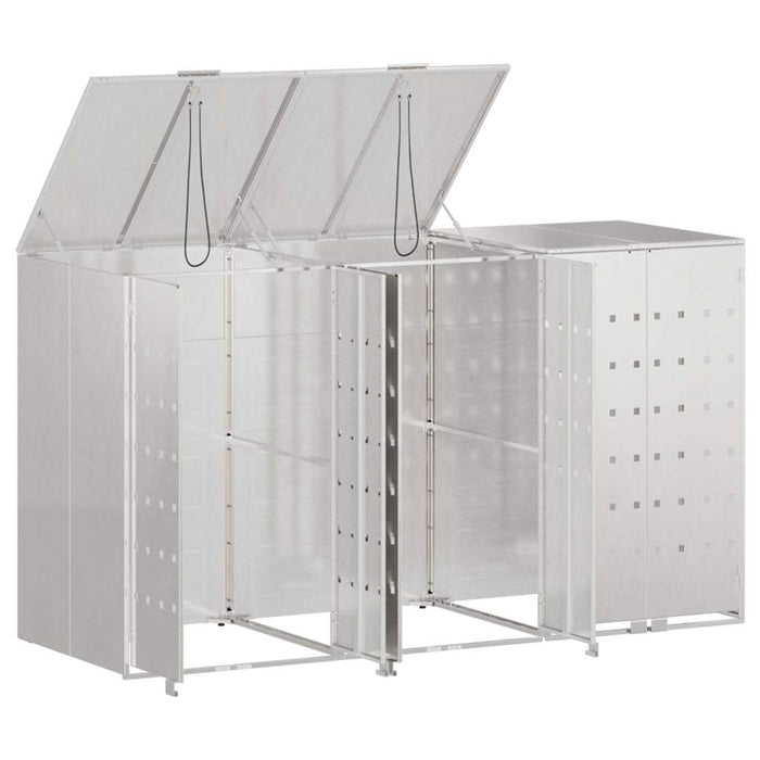 Contenitore per Rifiuti per 3 Bidoni Argento 3394789