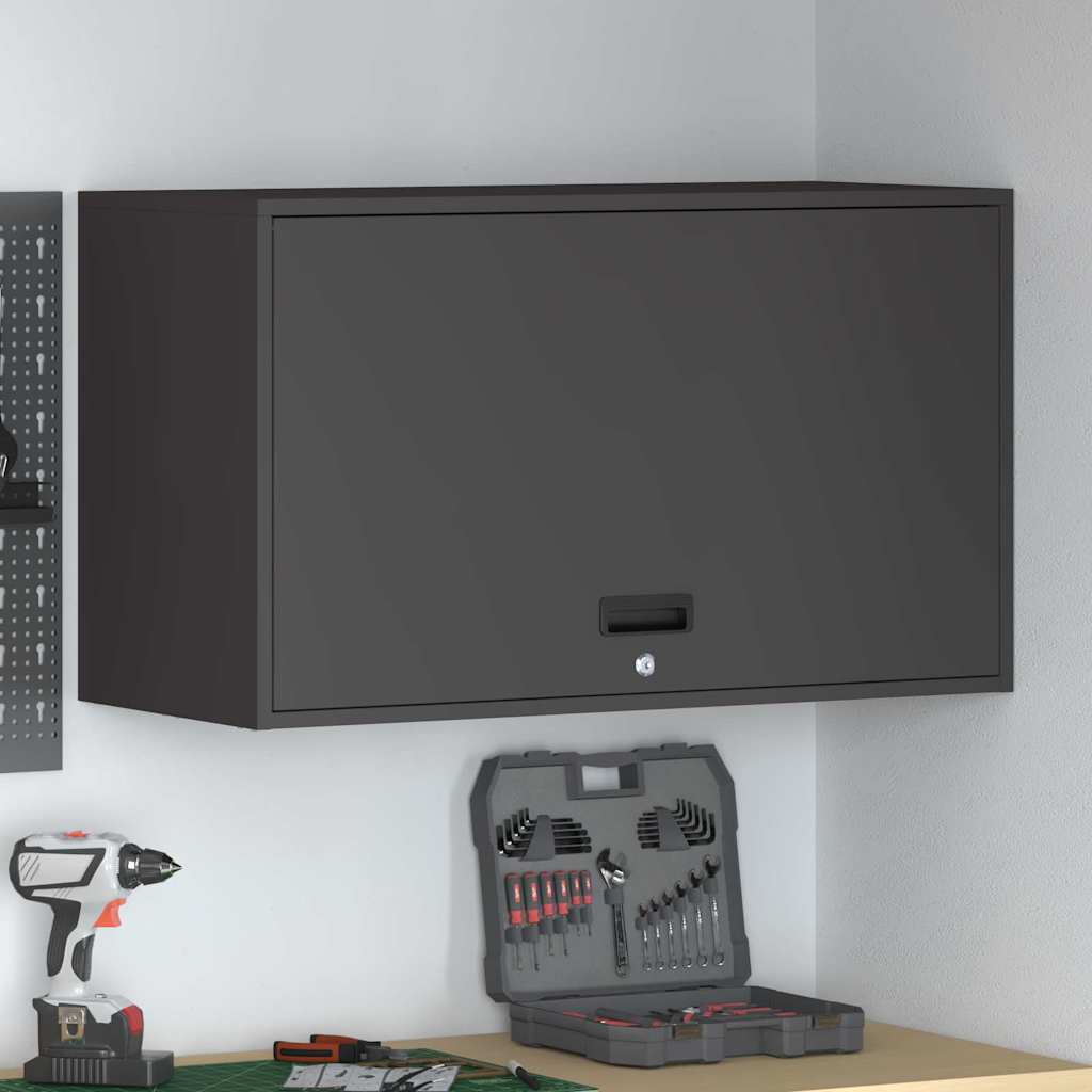 Armadio a muro per garage Nero 90 x 40 x 53 cm 883260