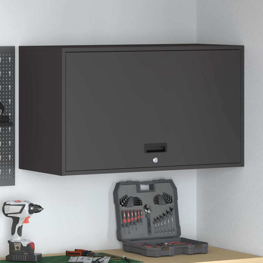 Armadio a muro per garage Nero 90 x 40 x 53 cm 883260