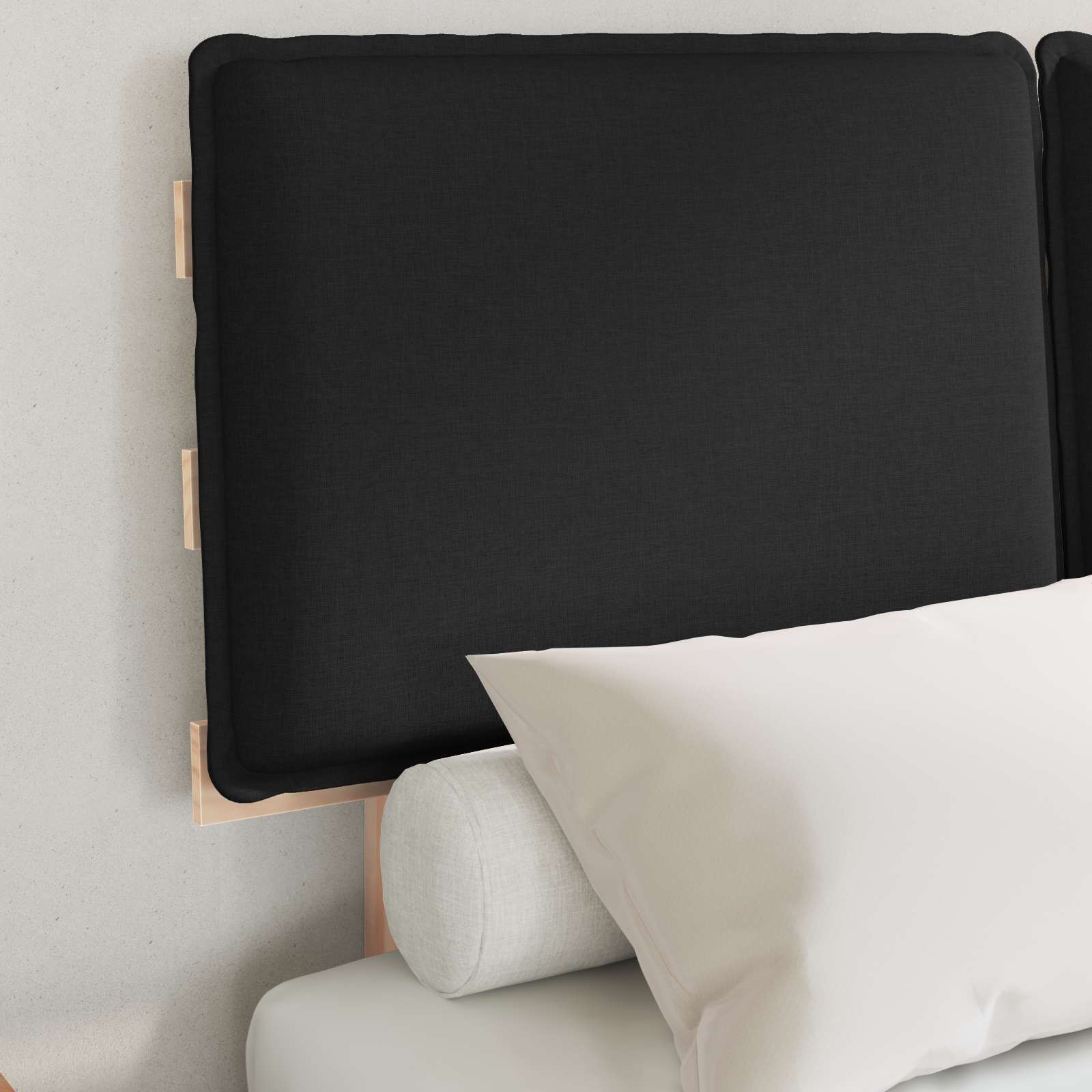 Letto con Testiera Rivestita-Struttura Letto con Testiera Nero 120 x 200 cm Pino massello 993484