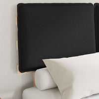 Letto con Testiera Rivestita-Struttura Letto con Testiera Nero 120 x 200 cm Pino massello 993484