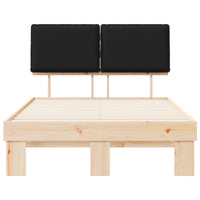 Letto con Testiera Rivestita-Struttura Letto con Testiera Nero 120 x 200 cm Pino massello 993484