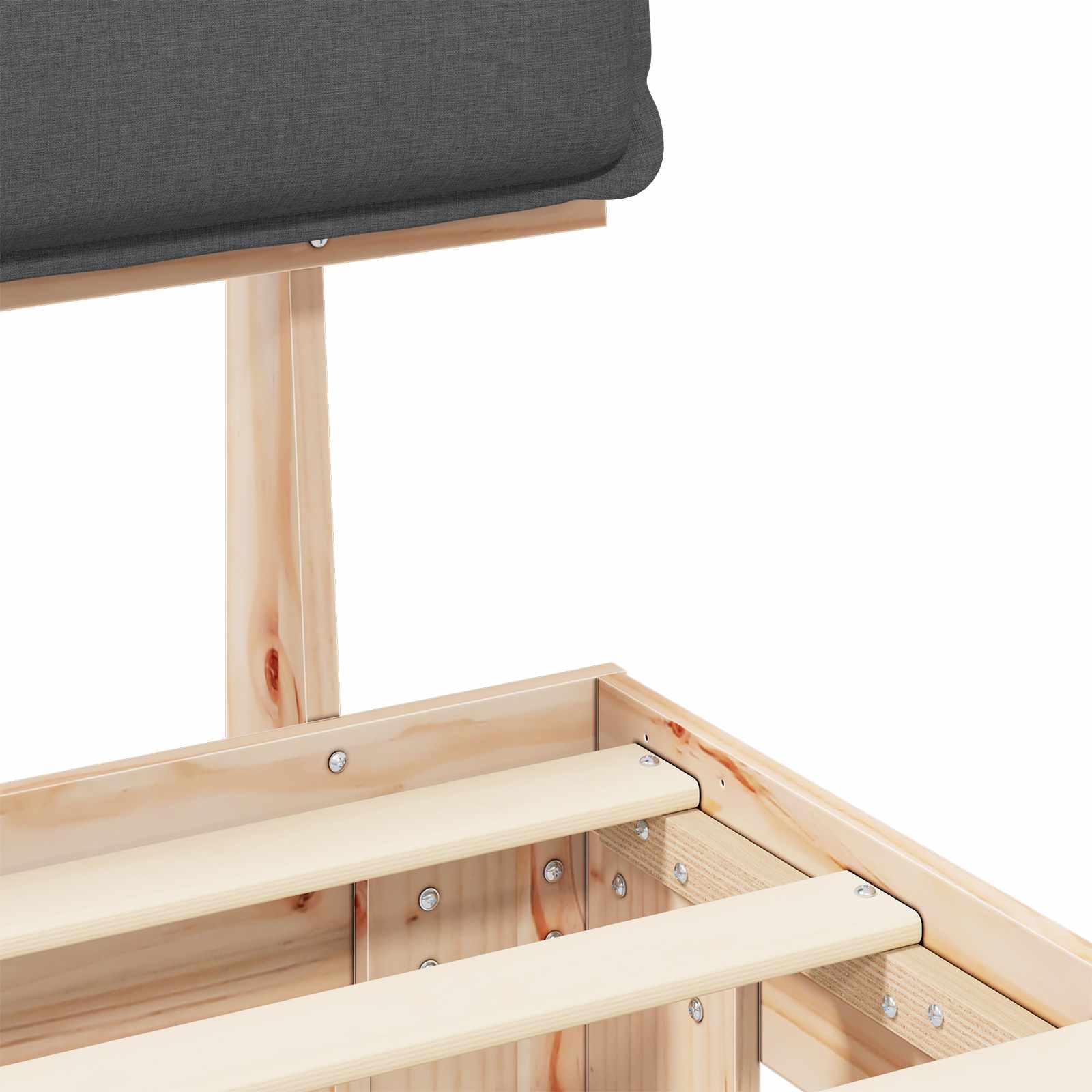 Letto con Testiera Rivestita-Struttura Letto con Testiera Grigio scuro 80 x 200 cm 873387