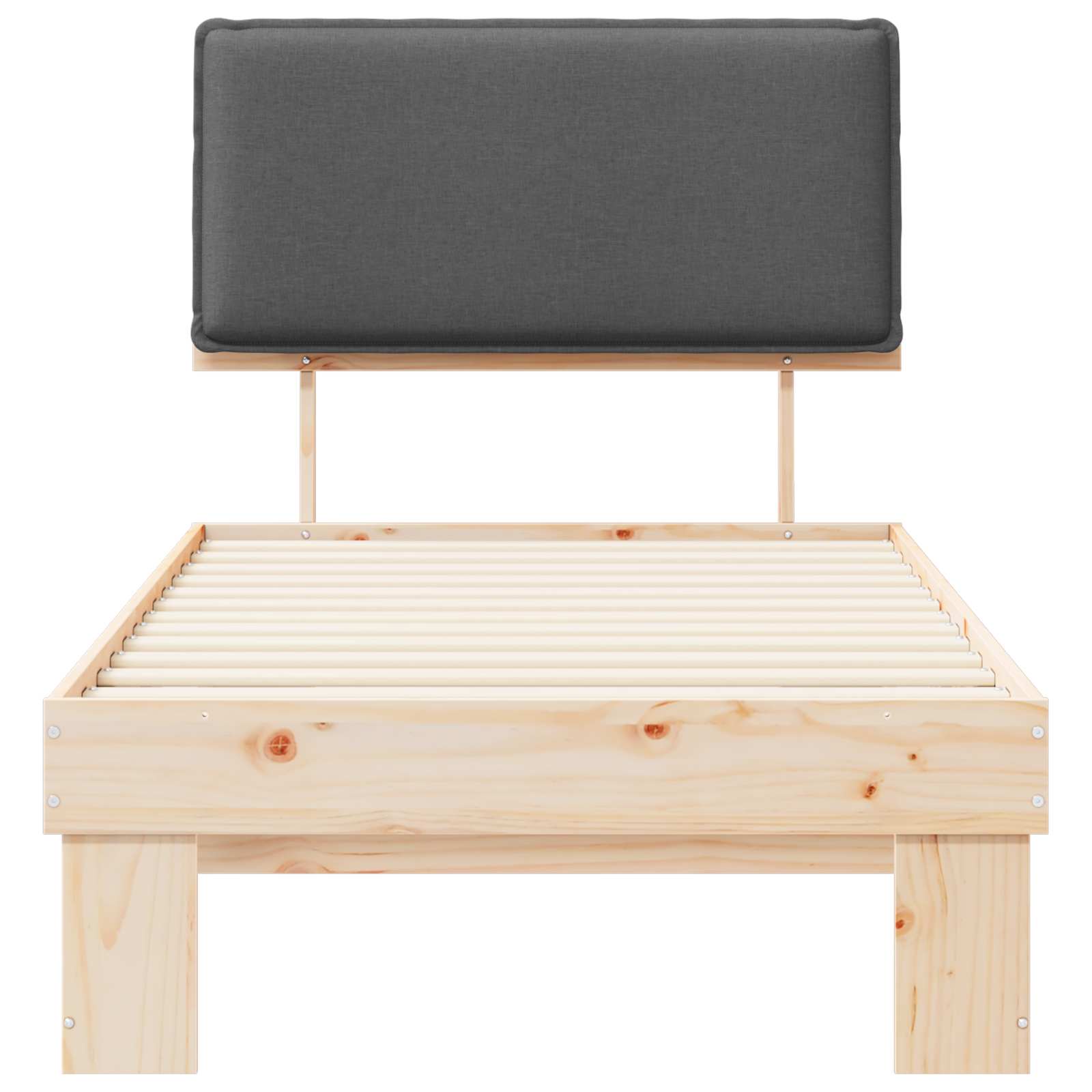 Letto con Testiera Rivestita-Struttura Letto con Testiera Grigio scuro 80 x 200 cm 873387