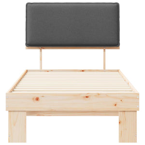 Letto con Testiera Rivestita-Struttura Letto con Testiera Grigio scuro 80 x 200 cm 873387