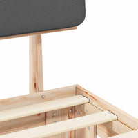 Letto con Testiera Rivestita-Struttura Letto con Testiera Grigio scuro 80 x 200 cm 393780