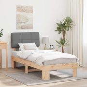Letto con Testiera Rivestita Grigio chiaro 90 x 200 cm 877444